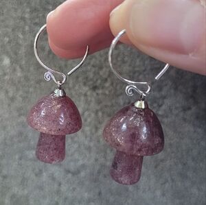 Sterling Silver Mushroom Earrings NWOT